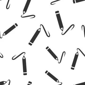 Pencil notepad icon seamless pattern background. Document write vector illust Stock Illustration