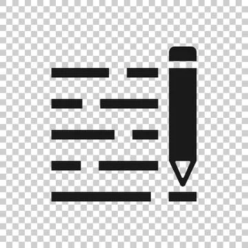 Pencil notepad icon in transparent style. Document write vector illustration  Stock Illustration