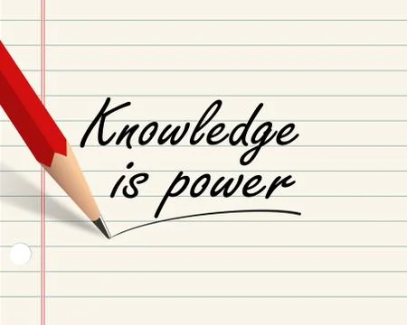Pencil paper - knowledge is power Stock Illustration