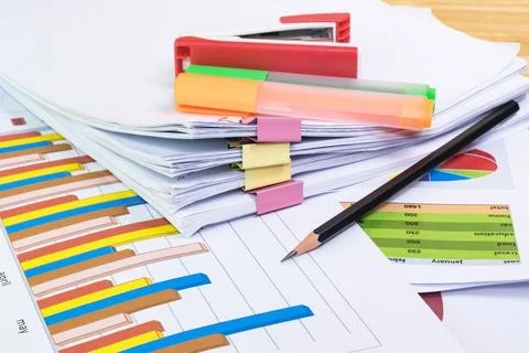 Pencil, paper sheet, graph sheet, Color highlight pen Photos