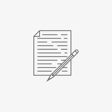 Pencil with paper vector icon Stock Illustration