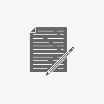 Pencil with paper vector icon Stock Illustration