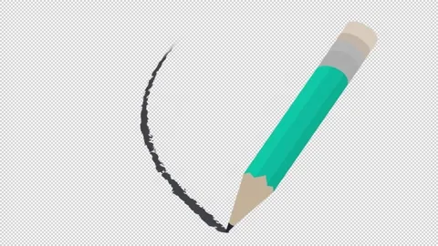 Pencil. Pencil animation draws a line. Cartoon Stock Footage 162091069