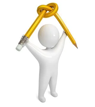 Pencil person 3d render イラスト素材