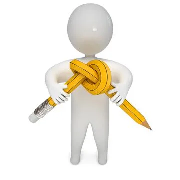 Pencil person 3d render イラスト素材