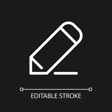 Pencil pixel perfect white linear ui icon for dark theme Stock-Illustration