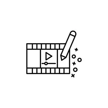 Pencil player video icon. Element of quit smoking icon Stock Illustration