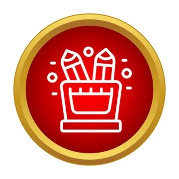 Pencil pot icon symbolizing creativity and education 스톡 일러스트