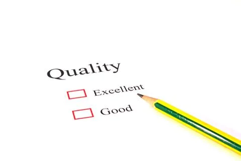 Pencil on quality test closeup Stock Photos