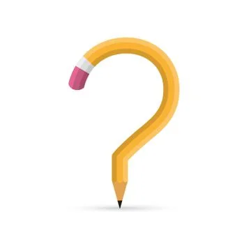 Pencil question mark. Vector illustration. Stock Illustration