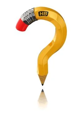 Pencil as question symbol Stock Illustration