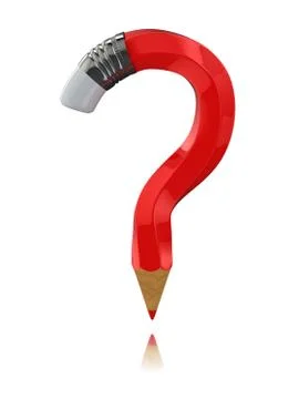 Pencil as question symbol Stock Illustration