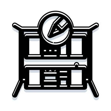 Pencil rack design icon for creative tools Stock Illustration