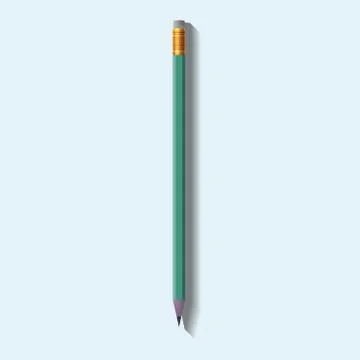 Pencil realistic template. Vector realistic stationery mock up 스톡 일러스트