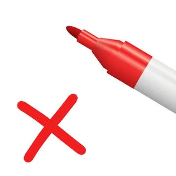 Pencil with red cross Stock Illustration