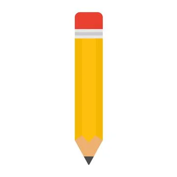 Pencil with red rubber. Education element. Stock Illustration