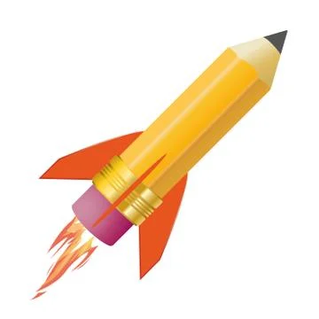 Pencil Rocket Stock Illustration