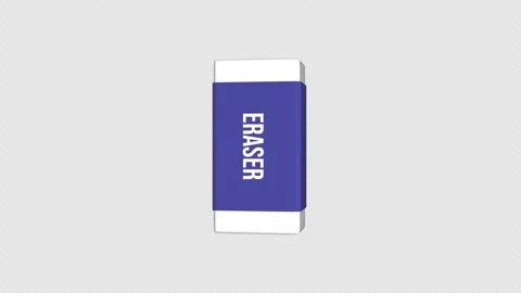 Pencil Rubber Eraser Rotating on a Transparent Background. Seamless Loop. 4K Stock Footage 293589738