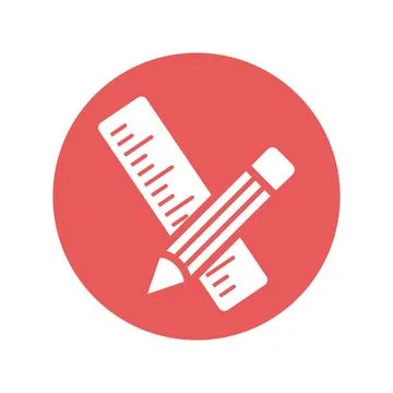 Pencil, scale, study equipment vector icon 스톡 일러스트