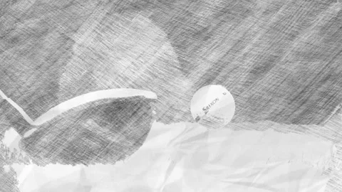 Pencil scribble sketch of a golf ball Stock Footage 219724313