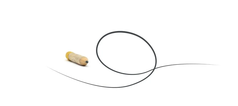 Pencil with scribble on white background Foto stock