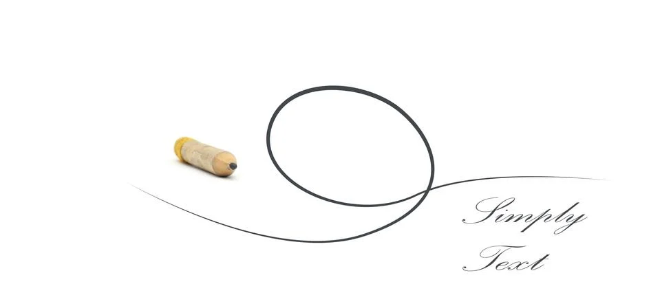 Pencil with scribble on white background Stock Photos