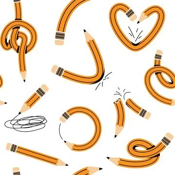 Pencil seamless pattern vector illustration. Back to school, education conc.. 스톡 일러스트