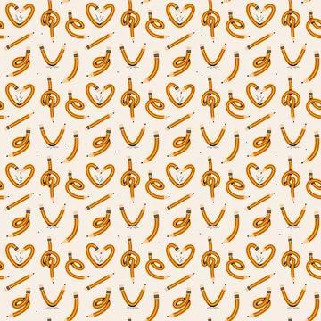 Pencil seamless pattern vector illustration. Back to school, education conc.. Stock Illustration