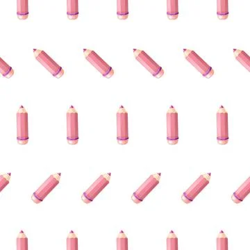 Pencil seamless pattern vector school kids background, apparel design Stock Illustration