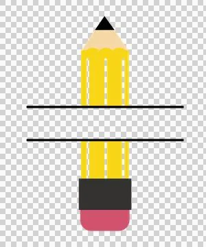 Pencil Separation With Horizontal Lines And Stationary Stock Illustration
