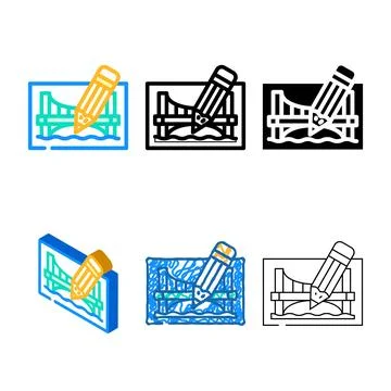 Pencil series architect tool for create construction color icon vector Stock Illustration