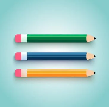 Pencil set flat design イラスト素材