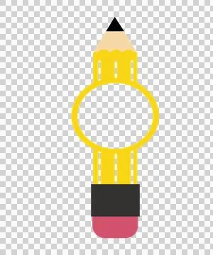 Pencil Shape With Central Circle Illustration
