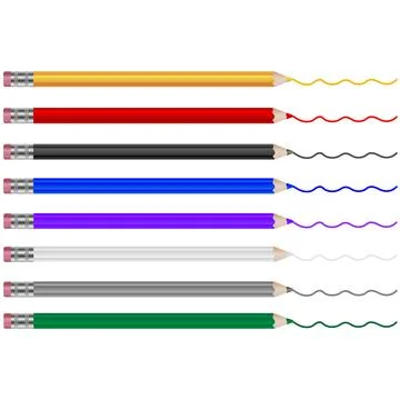 Pencil shaped lines. vector pencil line. pencil strokes. Vector illustration Stock Illustration