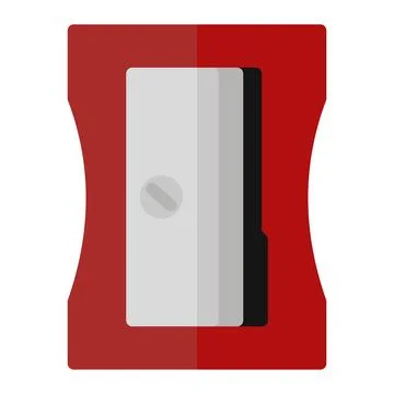 Pencil sharpener icon in Flat Style. Color Fill. Isolated on White Background Stock Illustration