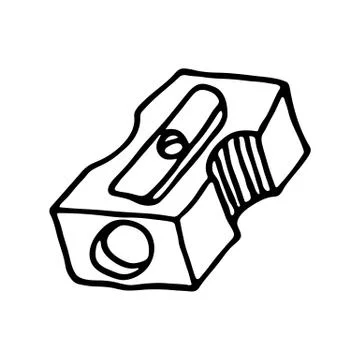 Pencil sharpener icon. Outlined Stock Illustration