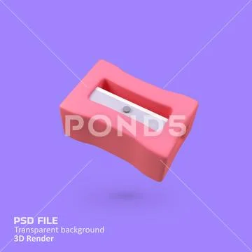 Pencil sharpener isolated 3d render icon illustration Modello PSD