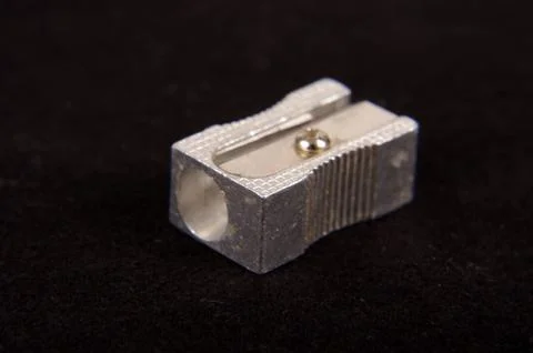 Pencil sharpener isolated on the black background Foto stock