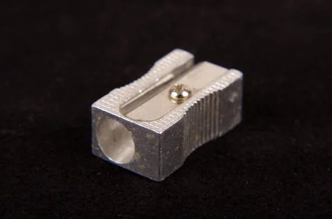 Pencil sharpener isolated on the black background Stock Photos