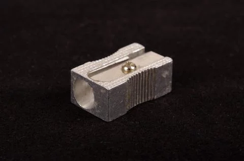 Pencil sharpener isolated on the black background Stock Photos
