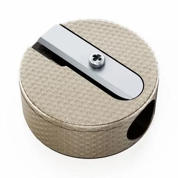 Pencil sharpener isolated on white background. 3D illustration Pencil shar... Foto stock