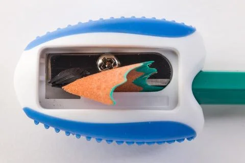 Pencil in sharpener macro Stock Photos