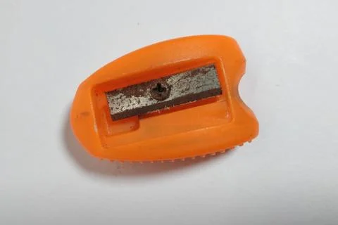 Pencil sharpener orange 3 Stock Photos