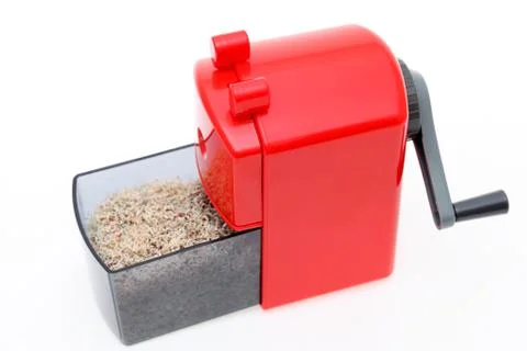 Pencil sharpener with pencil trash Stock Photos