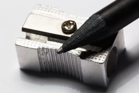 Pencil with sharpener Stock Photos