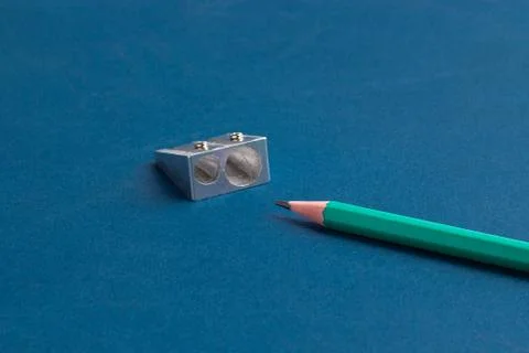 Pencil with sharpener Stock Photos