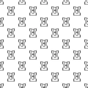 Pencil sharpener seamless pattern for school or office supply background Stock Illustration