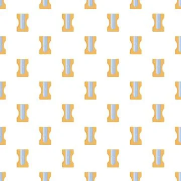 Pencil sharpener seamless pattern for school and office supplies Stock Illustration