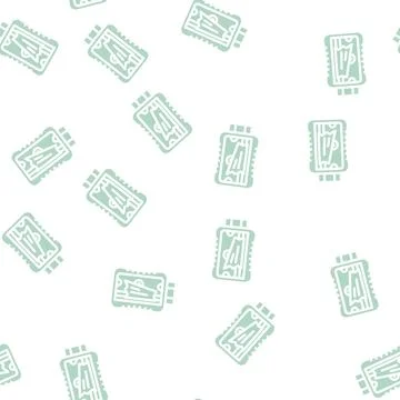 Pencil sharpener stationery glyph vector seamless pattern Stock Illustration