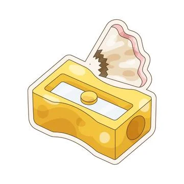 Pencil sharpener sticker Stock Illustration